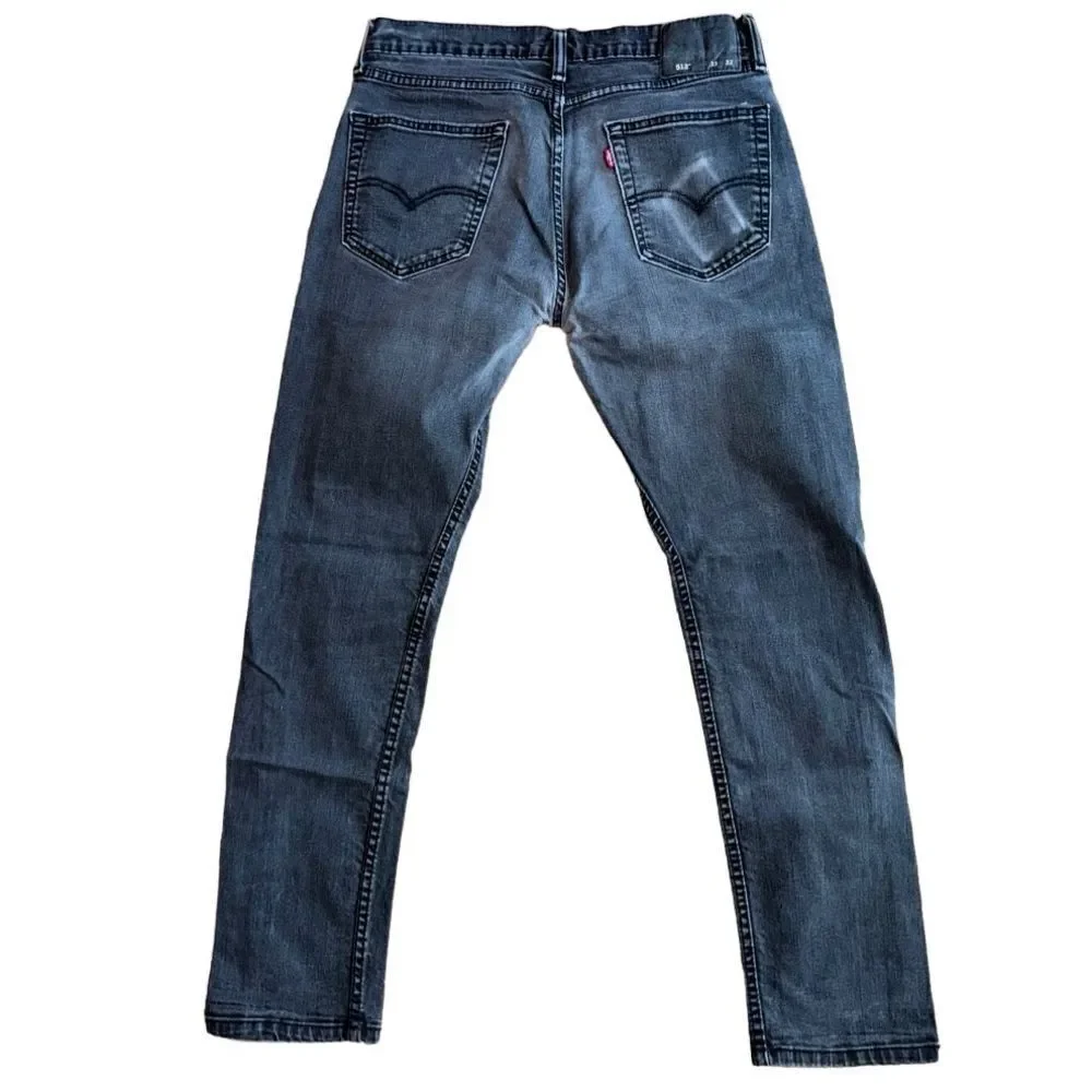 Levi's Men's Washed Black Slim Fit Denim Jeans - Size 33x32